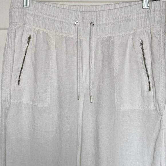 Athleta Cabo Linen Wide Leg Pant Calla Lilly Size 16 - Picture 5 of 10